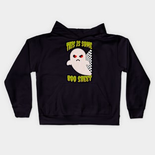 This Is Some Boo Sheet Funny Halloween Ghost Checkered Flag Kids Hoodie